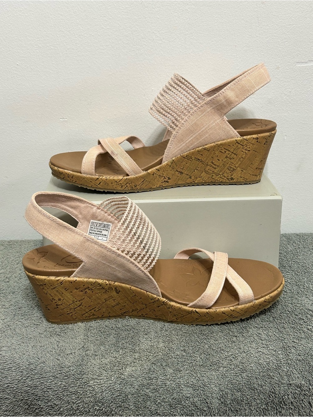 Sketchers Beverlee High Tea Cali Luxe Foam Wedges Womens Size 11 Pink - Picture 3 of 14